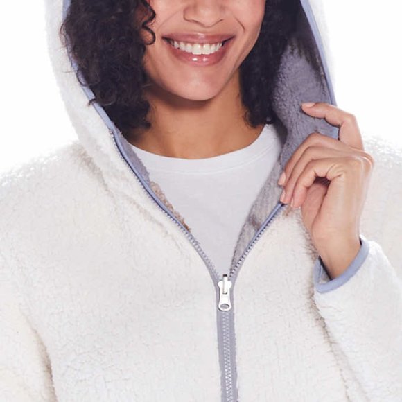 NWT Weatherproof Vintage Women Reversable Sherpa Hoodie Jacket Size L $80 FFF341 - Picture 6 of 7